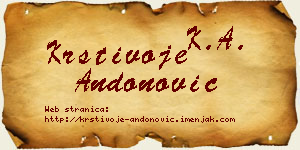Krstivoje Andonović vizit kartica